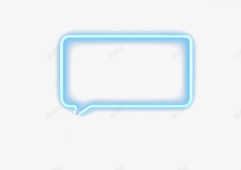 蓝色发光对话框png免抠素材_88icon https://88icon.com 发光 对话框 蓝色 霓红框 霓虹框