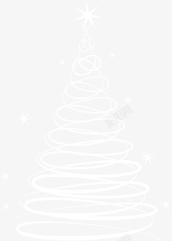 矢量创意圣诞树圣诞节白色圣诞树高清图片