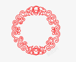 古典圆章印古典中式花纹圆形边框高清图片