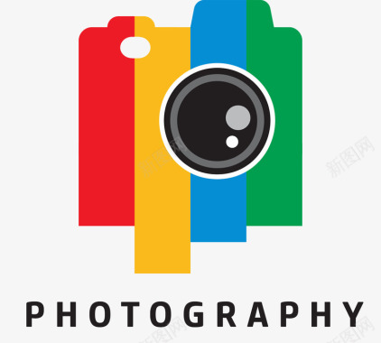 logo设计可爱彩色相机矢量图图标图标