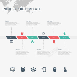 多彩图表丰富多彩的时间轴图表高清图片