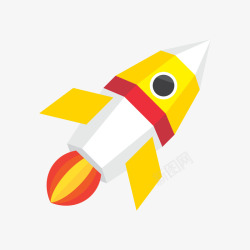 火箭橙色黄色可爱玩具矢量图素材