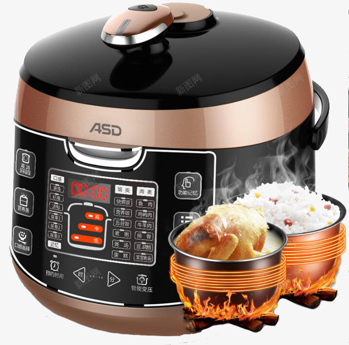 爱仕达APF50E803电压力锅png免抠素材_88icon https://88icon.com 双胆 家用 智能