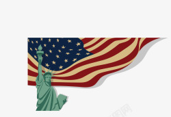 美国国旗自由女神矢量图素材