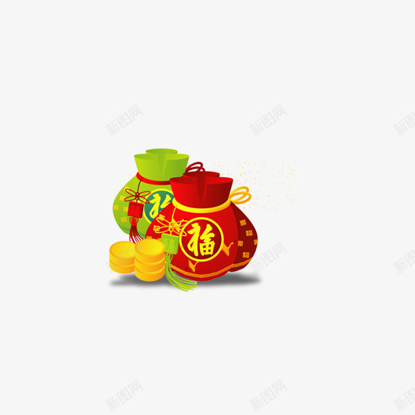 新年福袋png免抠素材_88icon https://88icon.com 年货 年货节 抢年货 拜年 新年素材 福袋 金币 阿里年货节