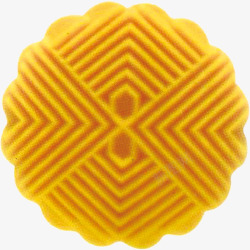 花朵形条纹月饼黄色中秋素材
