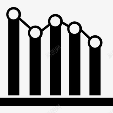 数据分析趋势图降低钢筋图图标图标