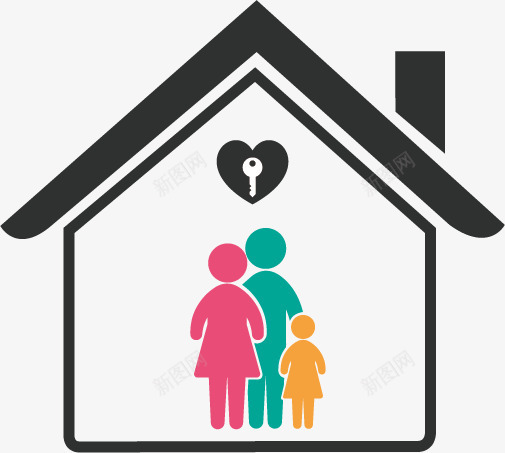 创意家庭房屋标志png免抠素材_88icon https://88icon.com 安全 家 家人 家庭 我的家人 房屋 标志 爱心 钥匙