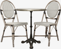 浅色编织的藤条桌椅素材