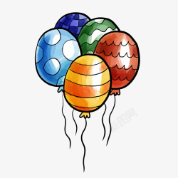 五个气球五个彩色的小气球矢量图高清图片