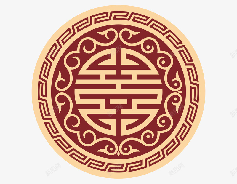 中式喜字雕花矢量图ai免抠素材_88icon https://88icon.com 中国风 喜字 屏风 花纹 镂空 门窗 雕刻 矢量图