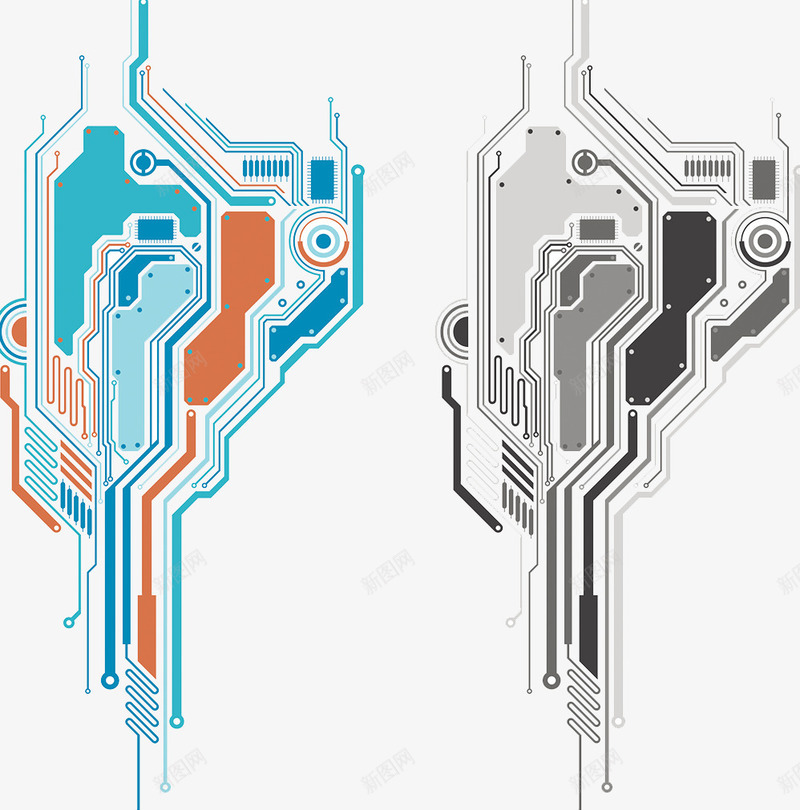 科技电路底纹psd免抠素材_88icon https://88icon.com 电路线条 科技底纹 科技感 芯片