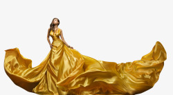 金色豪华裙装美女素材