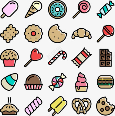 20款精致甜食图标图标