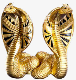 眼镜蛇免扣元素古埃及双头蛇雕塑高清图片