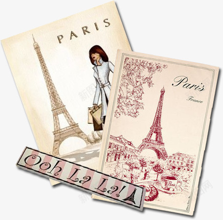 明信片巴黎铁塔png_88icon https://88icon.com La Ooh PARIS 巴黎铁塔 时尚美女 明信片 标签 贺卡