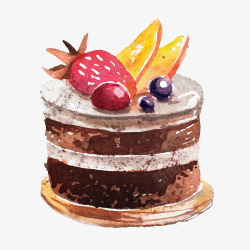 手绘巧克力蛋糕手绘蛋糕高清图片