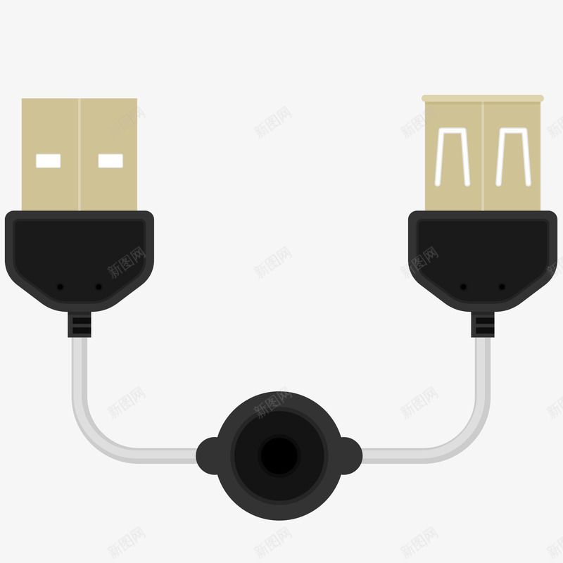 USB延长线png免抠素材_88icon https://88icon.com USB 延长线 数据线 线路