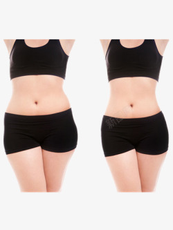 女性身材轮廓减肥前后高清图片