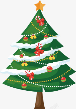 圣诞装饰彩球下雪装饰圣诞树矢量图高清图片