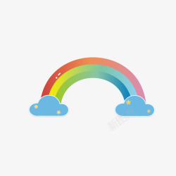 彩虹结装饰卡通彩虹云朵元素装饰矢量图高清图片