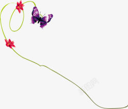 紫色春季蝴蝶花朵素材