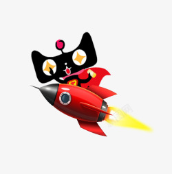 坐在火箭上的天猫素材