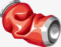 红色可乐易拉罐压扁的易拉罐矢量图高清图片