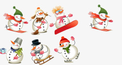 淘宝冬季新衣免费下载冬季雪人各种形状高清图片