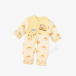 暖黄小熊印花儿童服装素材