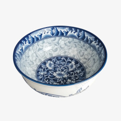 蓝色碗古风青花瓷碗高清图片