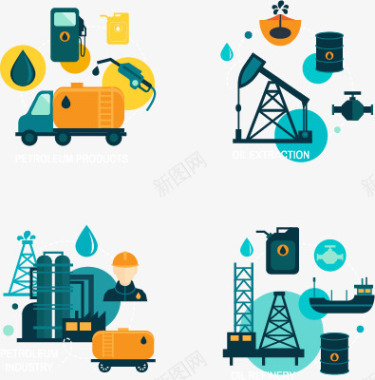运输能源化工石油制造行业等图标图标