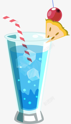 果汁冷饮杯卡通手绘夏天冷饮插画装饰矢量图高清图片