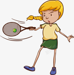 中学女生网球比赛素材