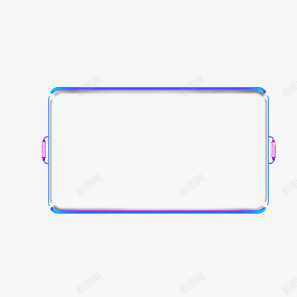 方形边框png免抠素材_88icon https://88icon.com 发光 机械边框 渐变 科技 紫色