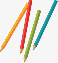 教育美术班彩色铅笔矢量图素材