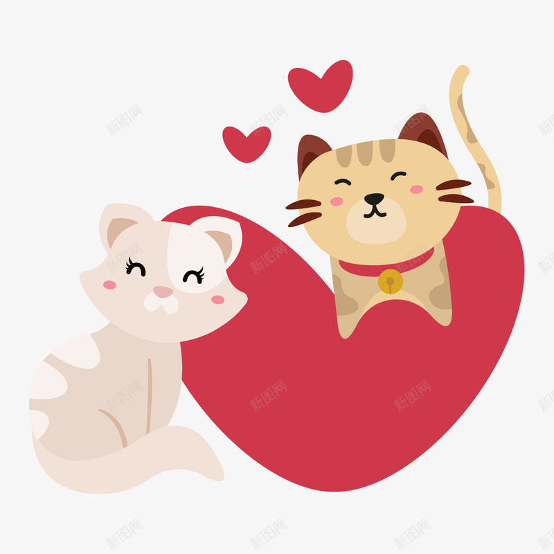 情人节可爱猫咪装饰矢量图ai免抠素材_88icon https://88icon.com 动物 卡片 可爱 图案 手绘 插画 爱心 猫咪 装饰 贺卡 矢量图