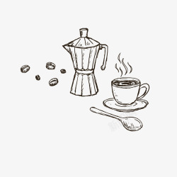 素描咖啡杯咖啡器具素材