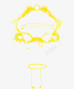 黄色水彩涂鸦装饰素材