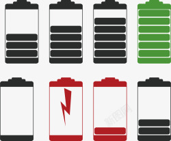 撞色电池图标彩色电池电量提示符号图标矢量图高清图片