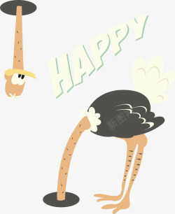 开心每一天创意卡通鸵鸟高清图片