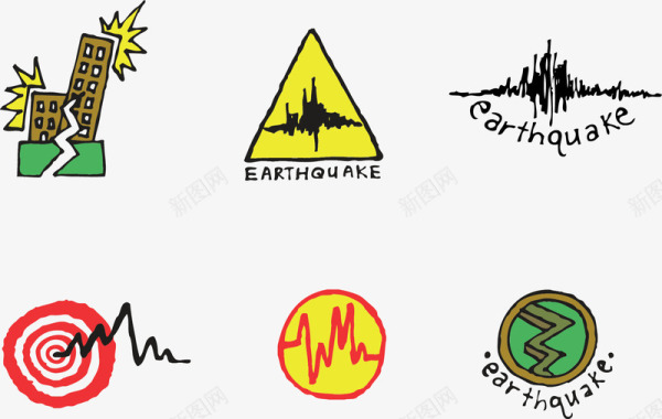 普通风格手绘风格地震图标图标