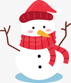 暖冬背景圣诞帽装饰的雪人矢量图高清图片