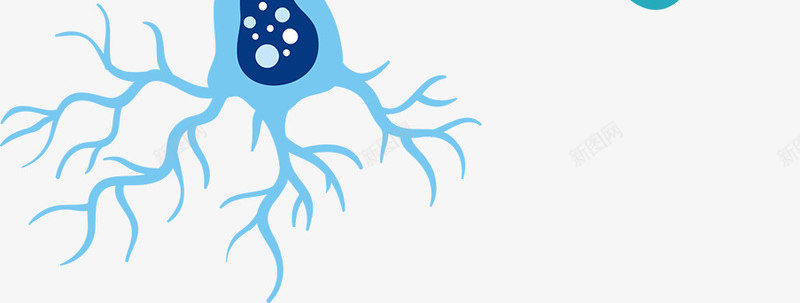 蓝色可爱神经细胞png免抠素材_88icon https://88icon.com 人体 医学细胞 可爱 生物 研究