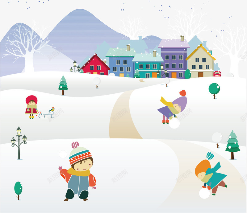 冬季打雪仗的小孩png免抠素材_88icon https://88icon.com 冬天 冬季 冬日小孩 卡通小孩 打雪仗 暖冬 装饰图案