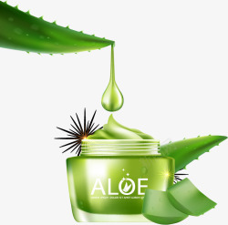 绿叶水滴素材芦荟护肤品广告元素高清图片