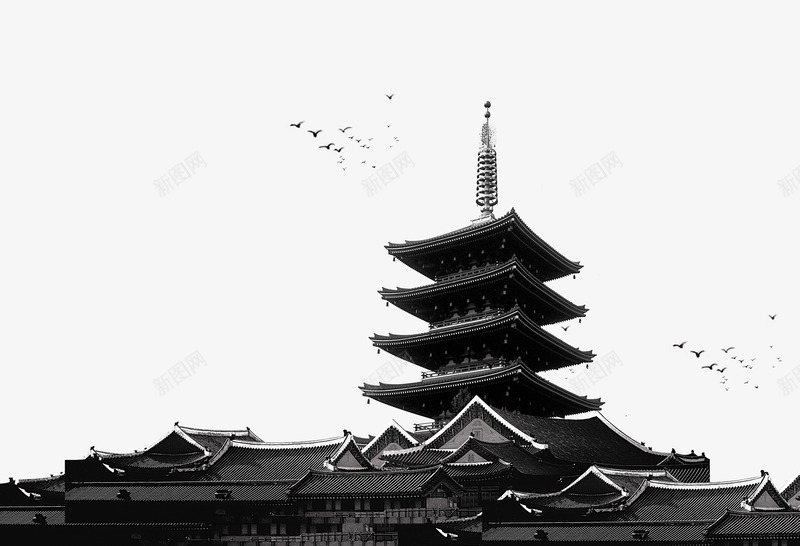 中式建筑png免抠素材_88icon https://88icon.com 中国风 中式建筑 古典屋檐 建筑