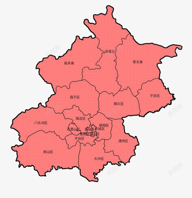 粉红色北京地图png免抠素材_88icon https://88icon.com 北京 北京地图 北京市地图 地图 粉红色