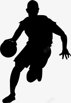 带球篮球运动人物剪影带球奥运会高清图片