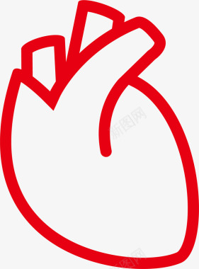 平面图标红色心脏图标图标